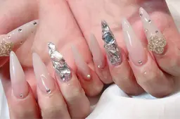 \オープン期間限定/【チップ】ワンカラーorラメグラ➕パーツつけ放題
