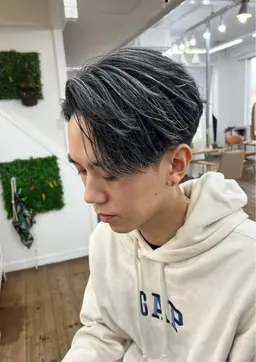 【白髪ぼかし】メッシュキャップハイライト+カット