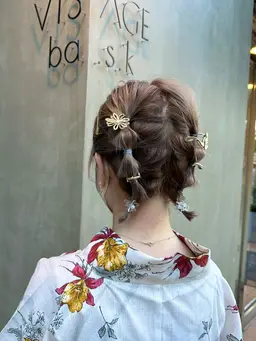 【花火大会前に🎆】👘浴衣着付け+ヘアセット🌿
