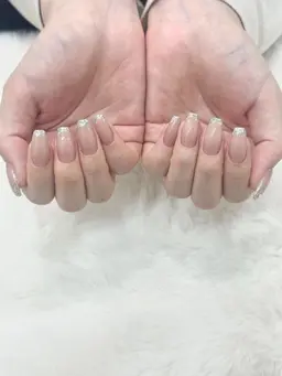 ガラスフレンチネイル(オフあり+500)