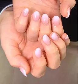 自爪クリアベースグラデーション/ミラーオーロラ🤍乳白グラデーション（ベース込み）