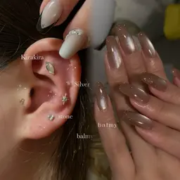 12月限定価格‼️ジェルオフなし【耳つぼジュエリー×ワンカラー】set menu🪽¥9,900→¥7700