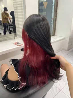 💛初回限定クーポン💛ポイントブリーチ1回(インナーカラー/イヤリングカラー)＋全体カラー＋炭酸Spa＋トリートメント