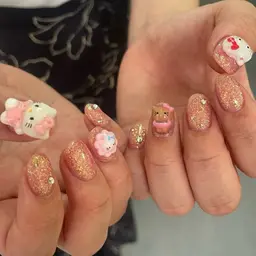 ご新規様★12月​〜​19日まで☆限定価格🪽🫧ワンカラーorラメ+時間内キャラパーツ＋ストーン付け放題🫧