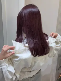 【秋冬おすすめ暖色カラー🍇】ブリーチなしダブルカラー➕クイックトリートメント