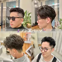 🔥カット＋パーマ❤️ナチュラルウェーブで艶髪に✨ダメージレス髪質改善でスタイリッシュヘア🔥メンズ（シャンプーブロー込