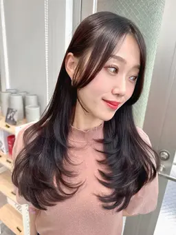 【韓国レイヤー】レイヤーカット+透明感カラー+TR 🩶