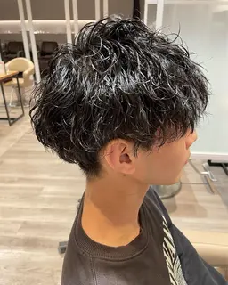 メンズ骨格修正カット＋ニュアンスパーマ➕炭酸泉