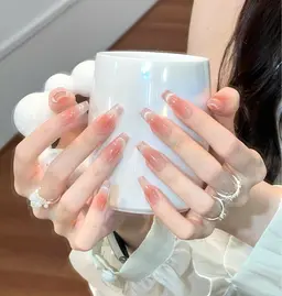 【チップスカルプ】マグネットフレンチ➕チークネイル