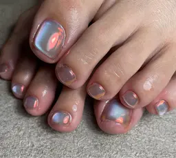フットネイル❣️ちゅるるんマグ& ミラーネイル🪞💅