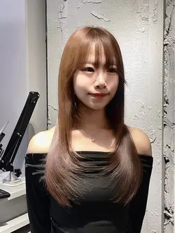 【前から撮影OKな方】🖤ザクザク韓国ハイレイヤーカット🖤ストレートワンカール仕上げ