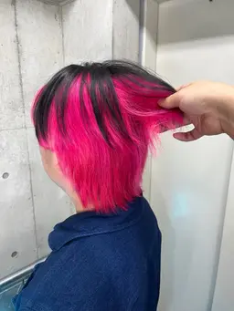 🌈可愛いをつくる🌈｢ツートン・アンブレラ｣カラー（　ケアブリーチ＋塗り分けカラー)