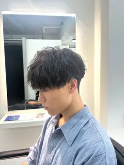 動画🎥OK 、U35 メンズパーマ⚡️波巻き、ツイスパ、シャドウパーマ+カット（マイクロバブル込み）