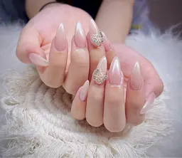 チップ長さ、カラグラデーション＋ミラ(オロラ)