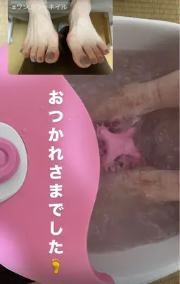 【フットネイル】フットバス付き★★ケアも付いててシンプルなワンカラーネイルになります。