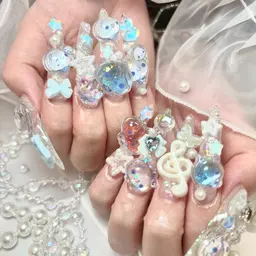 人気NO1✨👑【長さ出し10本】キャラクタ3Dパーツ🎀サンリオ🧸ディズニーなど（200種以上）付け放題¥10800