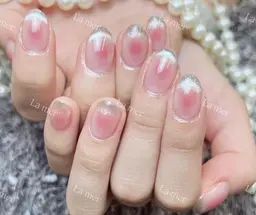 💖ハンド💖チップ長さだし10本+マグネットフレンチ＋チークネイル　(シェルオフあり＋500円）