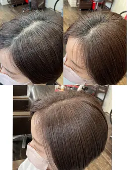 平日限定‼️『髪に柔らかい質感を🌿』仕上がりに透明感が出ます✨白髪染め+シャンプーブロー