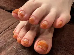 【foot】🩵1カラー/ラメグラデーション （付け替えオフ込、他店様のオフも〇）