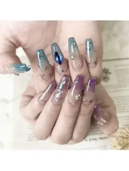 【OPEN 記念11月限定価格】 ★NEW★チップ長さだし10本+持ち込みデザインアート4本¥15000→¥13000