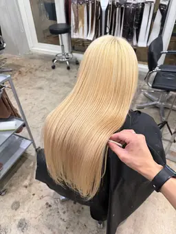 プルエクステ×ハイブリーチダブルカラー👩🦳✨ダイヤモンド毛質50本〜💎