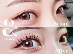 【ミニモ限定価格】🦋アンドヘルシー🦋 (フラットラッシュ80本+まつ毛パーマ) オフ+束感コーティング込み🖤