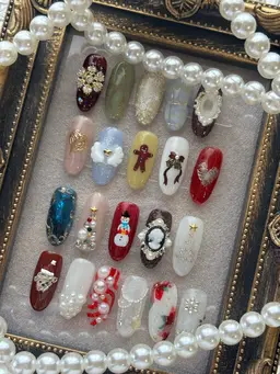 【🎄クリスマスデザイン🎄】5本アート＋5本ワンカラー¥7000→5500/マグネット,フラッシュ選べます！