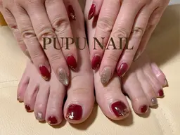 ハンドフット同日施術同じデザイン