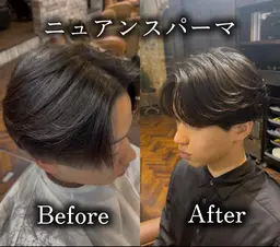 新規様限定割引 メンズカット&ニュアンスパーマorフェザーパーマ フェード不可 ※ブリーチ毛には不可