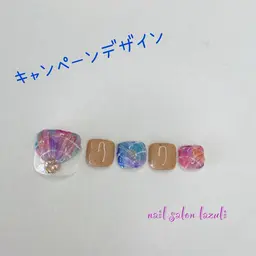 【FOOT】デザイン代¥0❣️ベーシックケア＋ジェルデザイン＊他店オフ無料