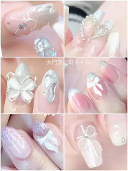 季節ネイル💎 割引クーポンのご利用/リピート様定額ネイル/お任せデザイン🪞ミラーアート💓持ち込みパーツ