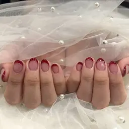 オフなし◆ハンド5種フレンチ(クリアベース)・カラーグラデーション✨甘皮ケア込