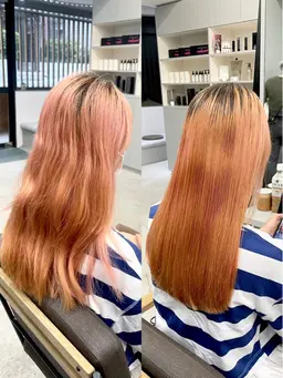 【みんなのデザインカラー】カット+ケアブリーチダブルカラー+極潤TR(ブリーチなし/オラプレックス/シャドールーツ)