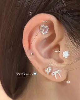 【お試し価格】snsで大人気🎀耳つぼジュエリー💎（両耳で10つ）¥2700