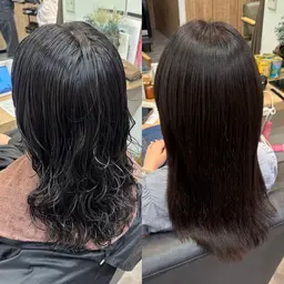 『🌀パーマ落としセットメニュー🌀』地毛風パーマ落とし➕カット➕トリートメント⟡.·