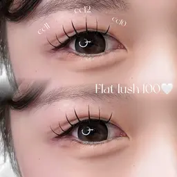 【平日限定】まつエクモデル♡フラットラッシュ100本🎀束感コーティング仕上げ✨