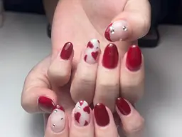 【オフ込み】ワンカラー+4アート(アート2種類まで)ワンカラー▶︎ラメグラに変更も可