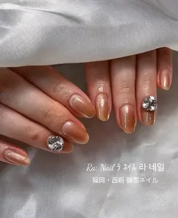 オープン記念🩷韓国っぽキラキラジェルネイル(パーツ２個付き)