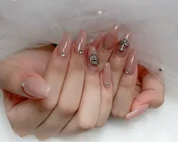 《チップの長さだし》シンプルかわいいワンカラー❣️パーツ2個サービス!(リピーター様+1000円)