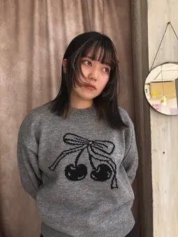 ポイントブリーチ(インナーカラー、お顔まわりのポイントブリーチ)＋ブリーチ部分のオンカラー