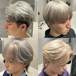 【男性U24限定】🔥メンズカット➕ホワイトブリーチカラー➕補修トリートメント(2色以上カラー+¥2500〜)🔥