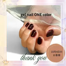 【ジェルネイルワンカラー✨】offなし✳︎ お陰様で9.10月🈵11月予約受付中♡カラー選べます！試し塗り2色まで。