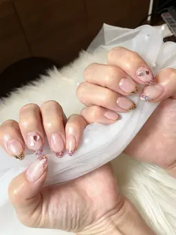 💎ガラスフレンチ💎カラー追加1色+550/片手デザイン違い+1650