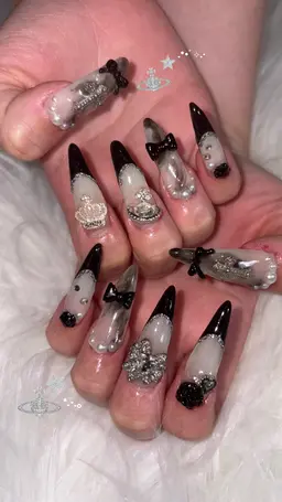 🧡成人式ネイル10本アート👘