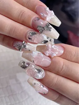 スカルプ長さ出し＋ジェルアート