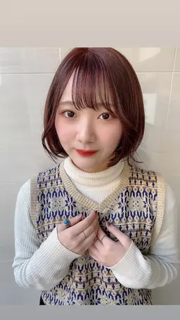 前髪カット＋カラー🍇