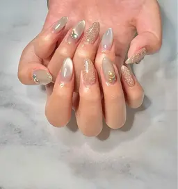 ご新規様限定✨️💐持ち込みシンプルデザインメニュー💅持ち込みパーツ＆シールOK🙆‍♀️