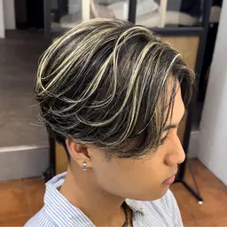 ★メッシュキャップハイライト➕カット　メッシュ部分のブリーチ2回込み　メッシュの量や質感を一緒にご相談させてください！