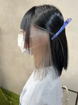 カット➕【周りと差がつく】インナーカラー➕ケアブリーチ➕【艶】2stepトリートメント🌟