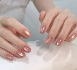 【Jrネイリスト】 オフなし🌟美フォルム付き 💛マグネットワンカラネイル～ロコミ禁止